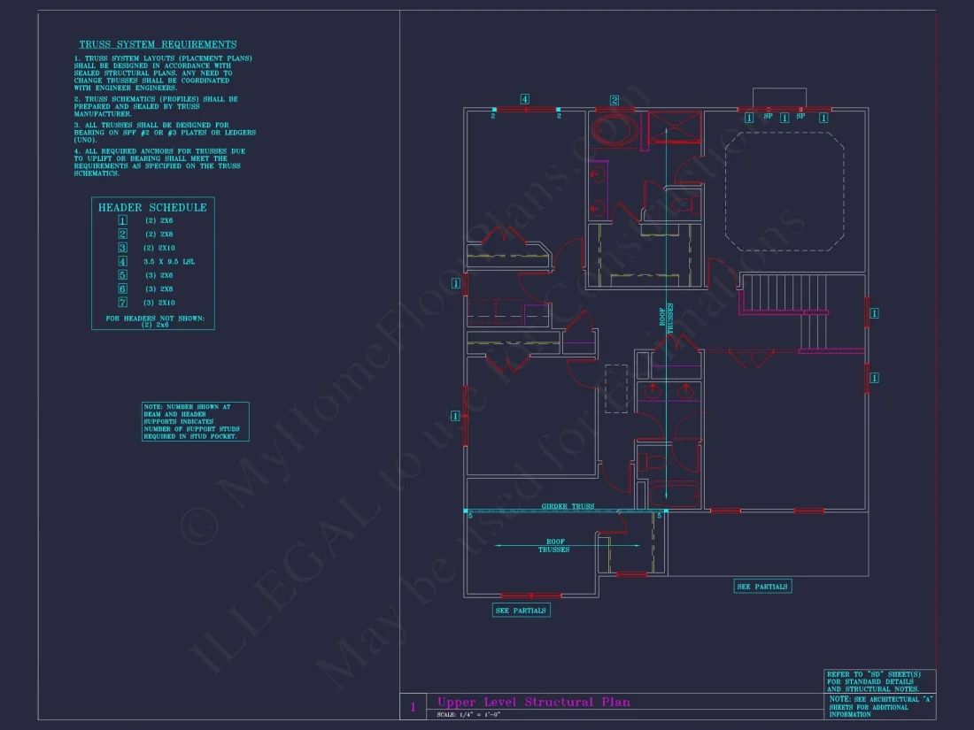 Elegant house Blueprint with 4 Beds & 3 Baths – CAD Designs