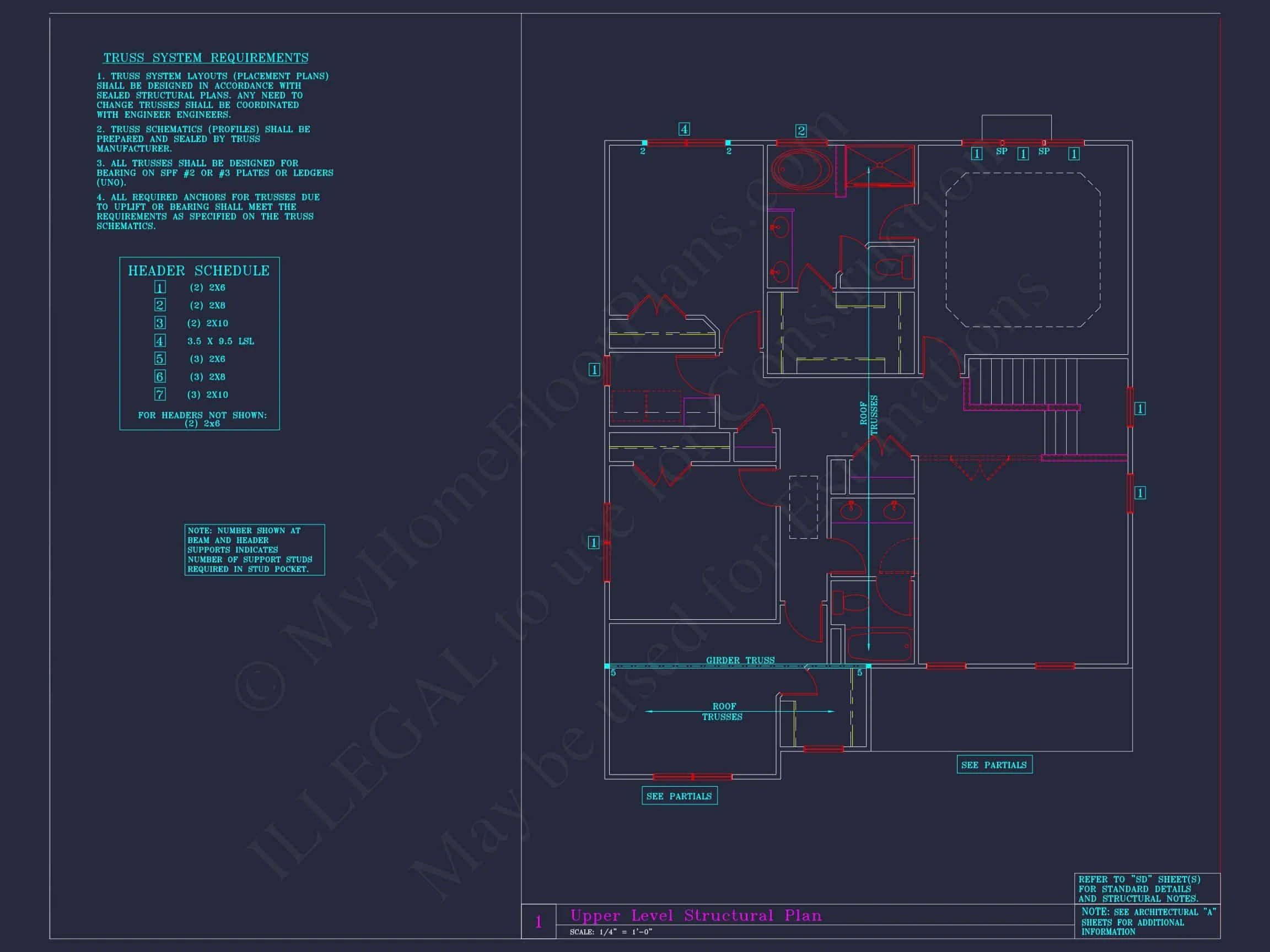 8-1704C HOUSE PLAN - Elegant House Blueprint with 4 Beds & 3 Baths – CAD Designs 34 Elegant house Blueprint with 4 Beds & 3 Baths – CAD Designs