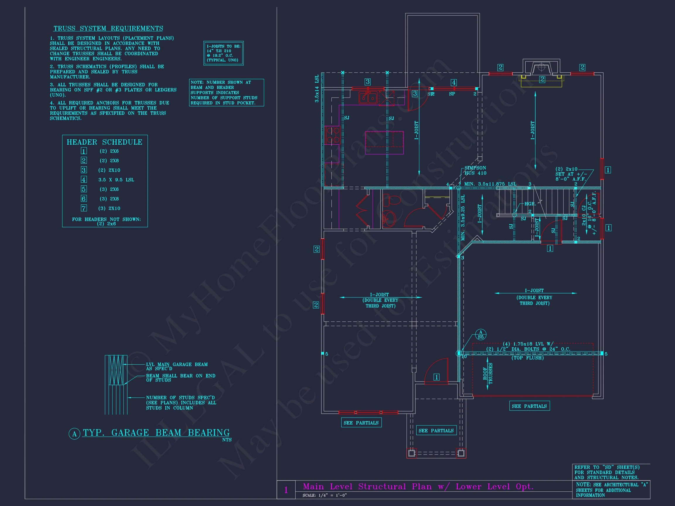 8-1704C HOUSE PLAN - Elegant House Blueprint with 4 Beds & 3 Baths – CAD Designs 33 Elegant house Blueprint with 4 Beds & 3 Baths – CAD Designs