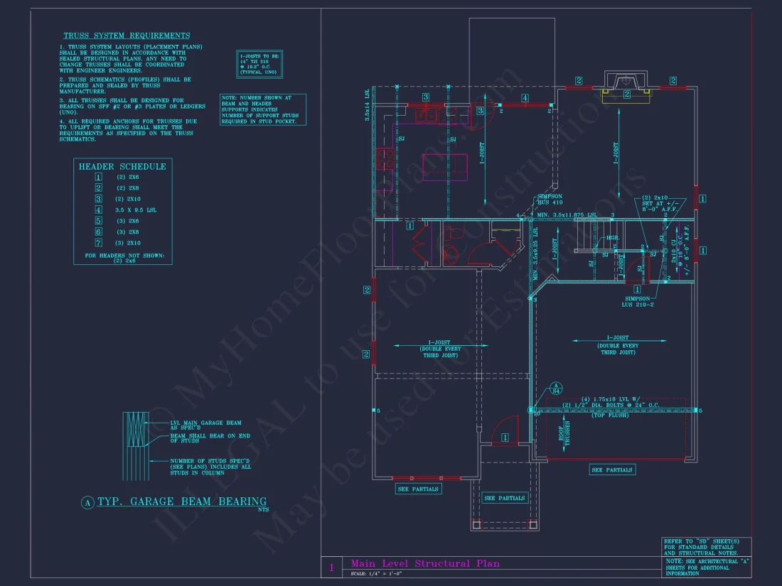 Elegant house Blueprint with 4 Beds & 3 Baths – CAD Designs