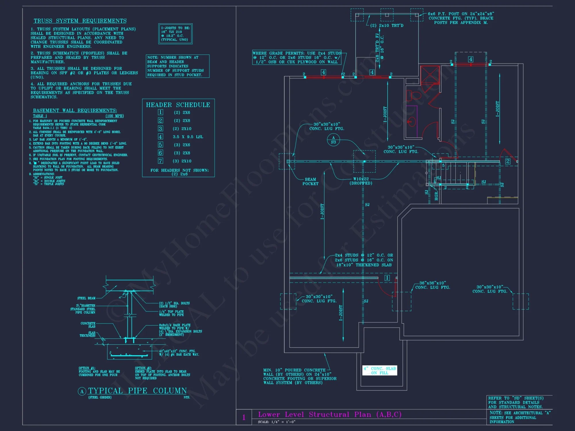 Elegant house Blueprint with 4 Beds & 3 Baths – CAD Designs