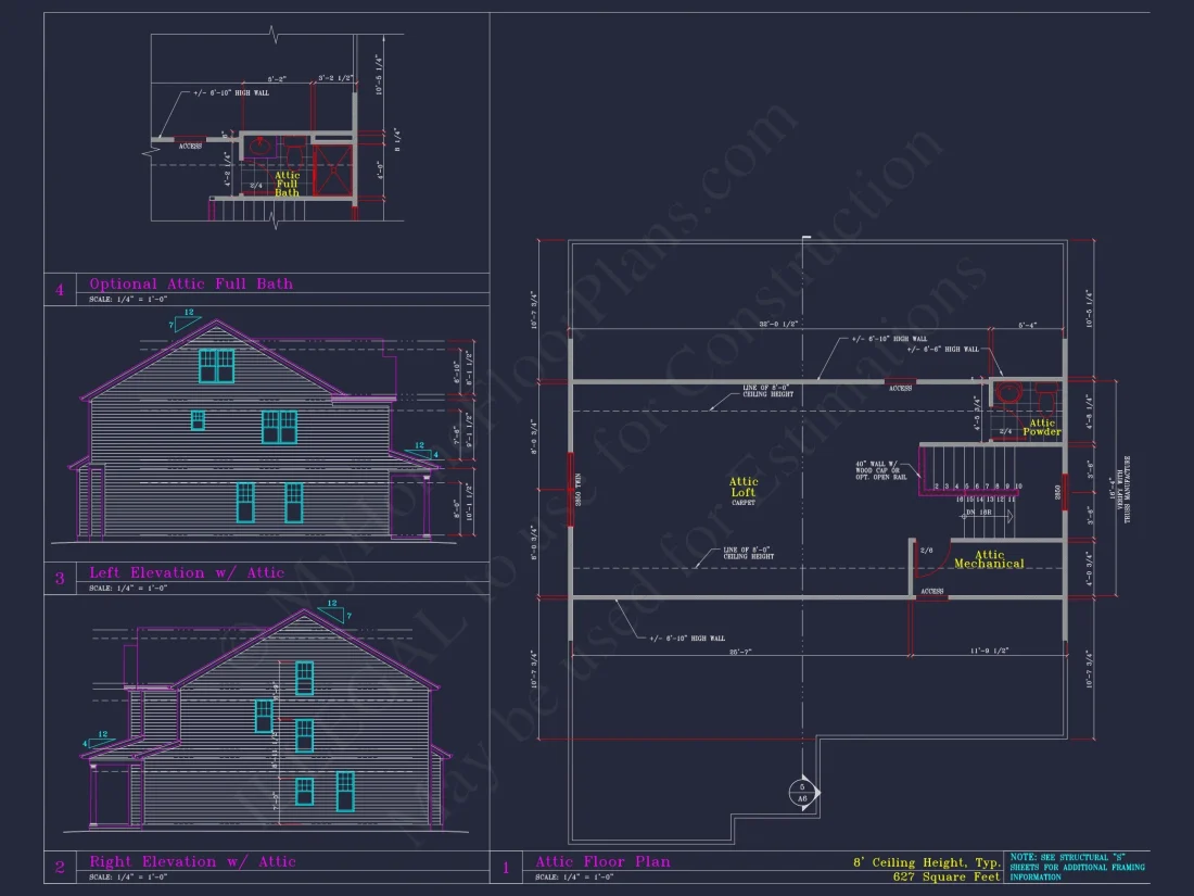 Elegant house Blueprint with 4 Beds & 3 Baths – CAD Designs