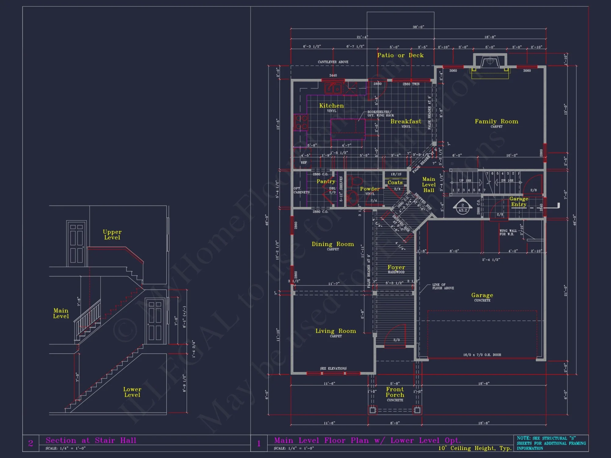 Elegant house Blueprint with 4 Beds & 3 Baths – CAD Designs