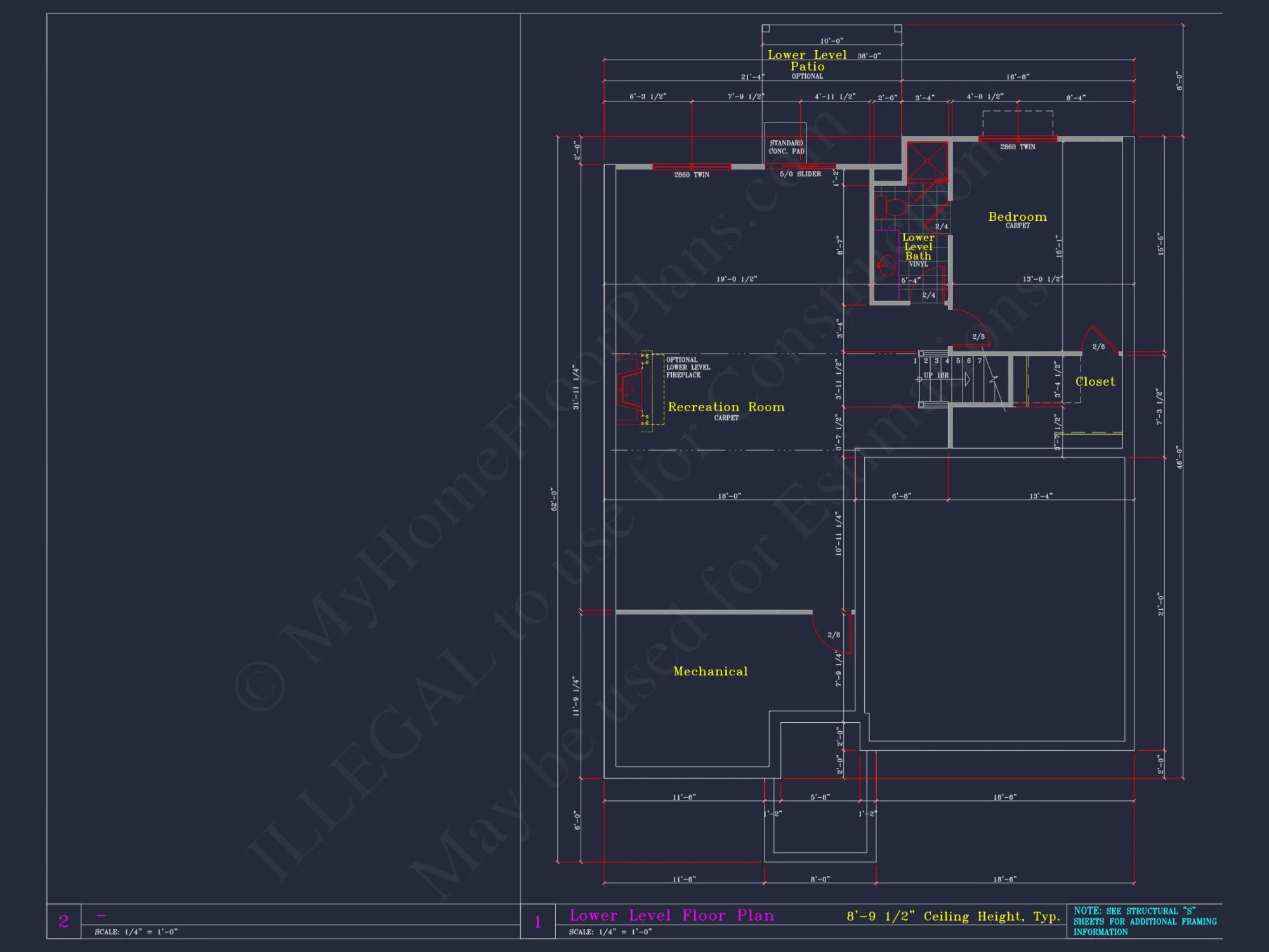 Elegant house Blueprint with 4 Beds & 3 Baths – CAD Designs