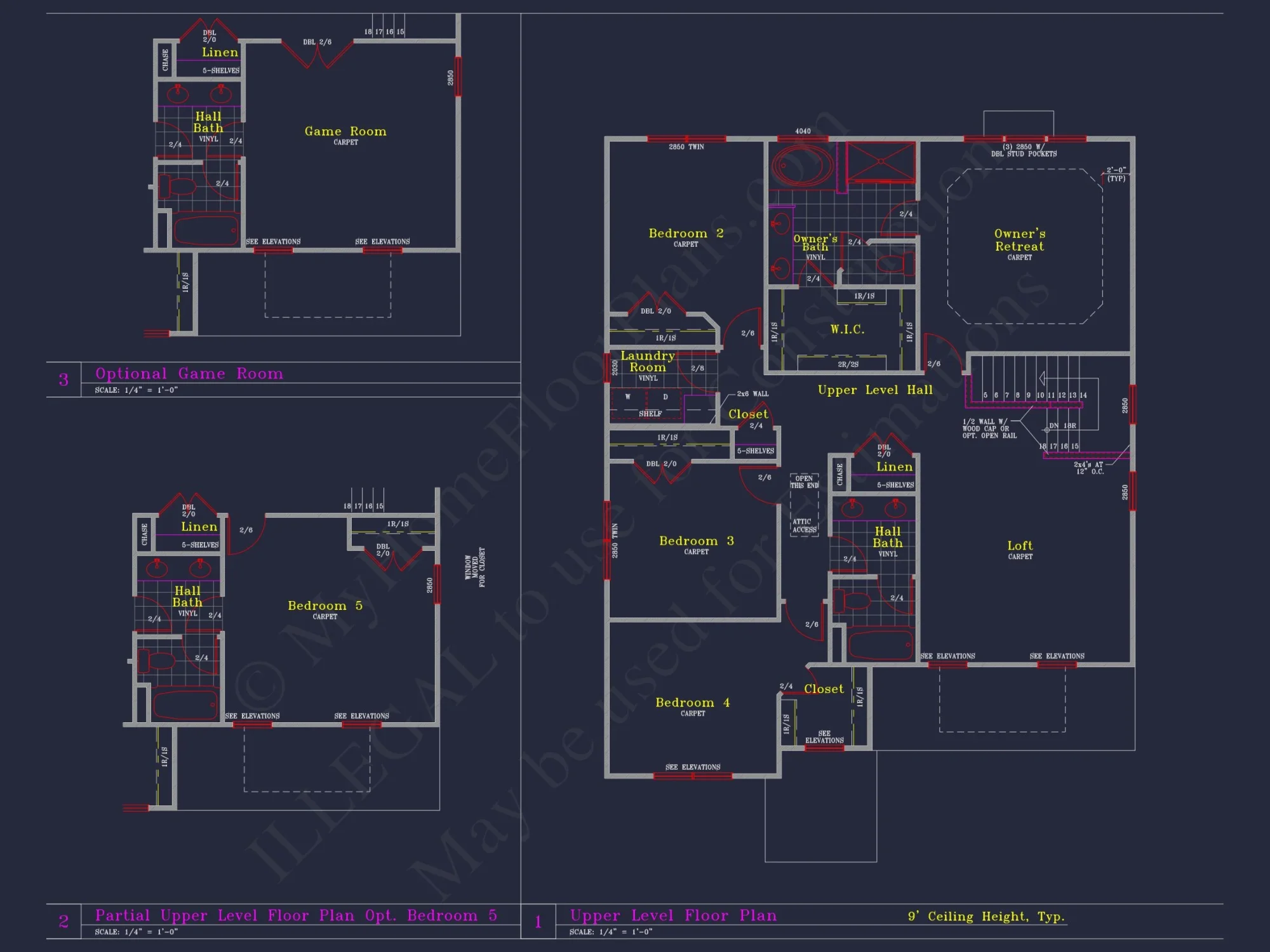 Elegant house Blueprint with 4 Beds & 3 Baths – CAD Designs
