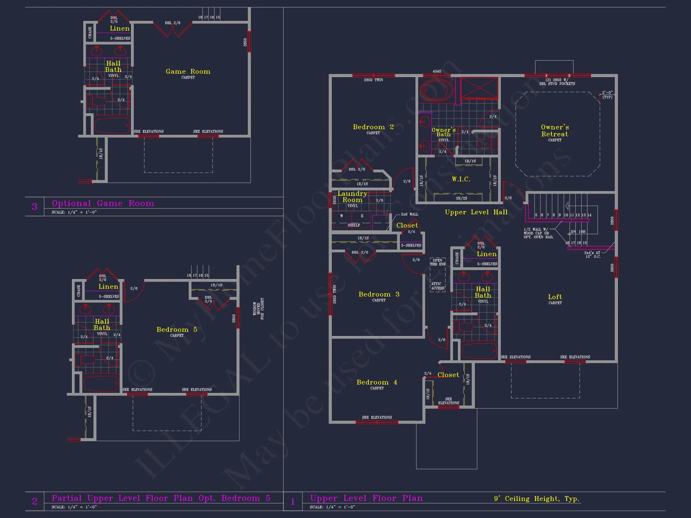 8-1704C HOUSE PLAN - Elegant House Blueprint with 4 Beds & 3 Baths – CAD Designs 19 Elegant house Blueprint with 4 Beds & 3 Baths – CAD Designs