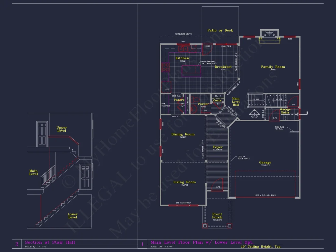 Elegant house Blueprint with 4 Beds & 3 Baths – CAD Designs