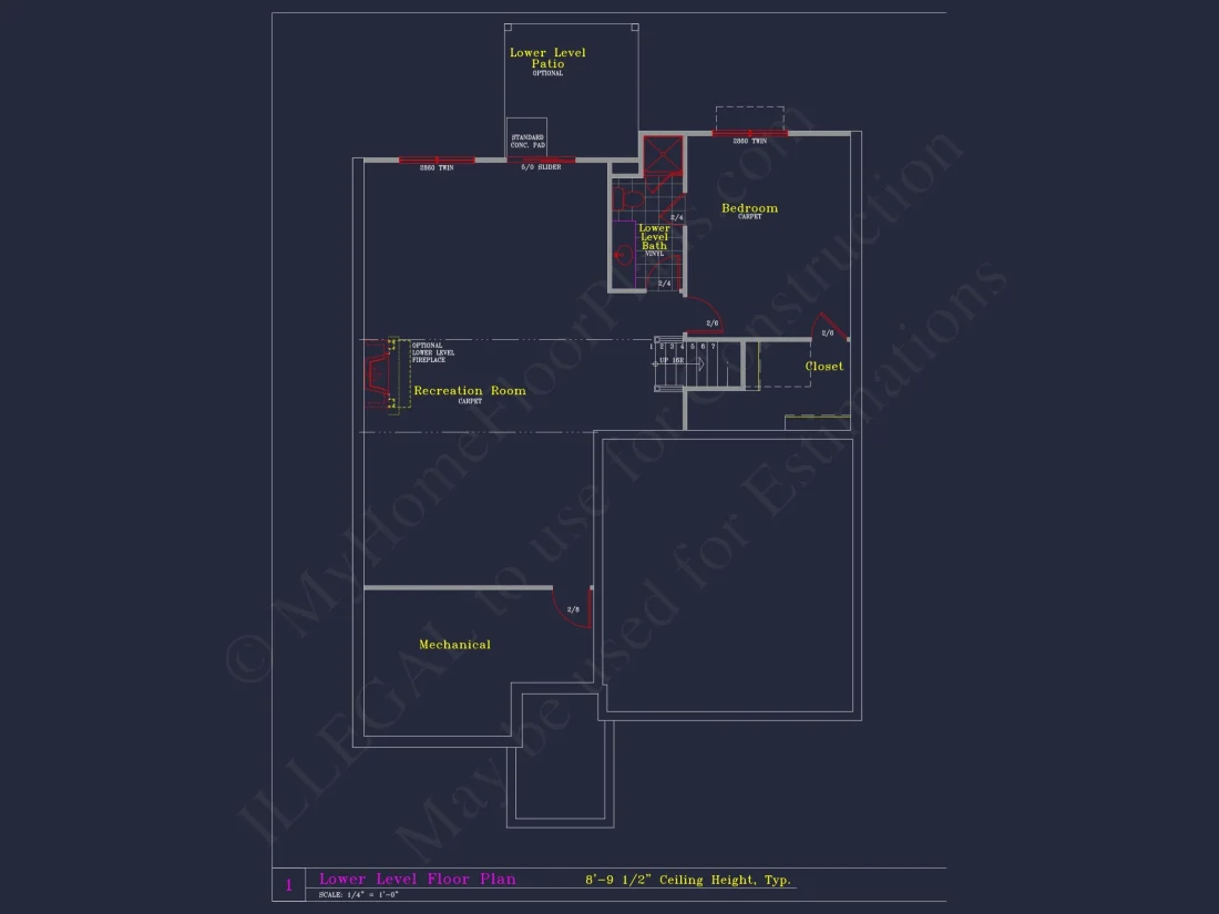 Elegant house Blueprint with 4 Beds & 3 Baths – CAD Designs