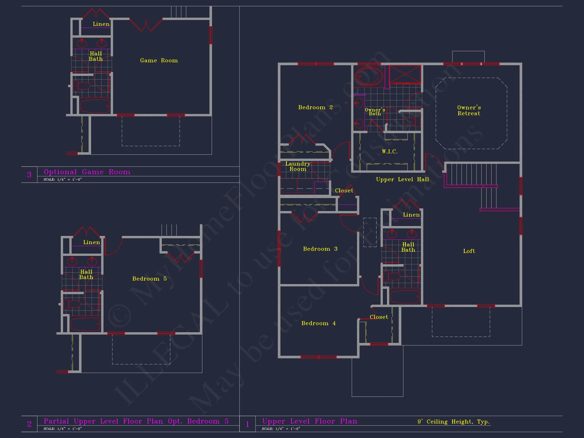 8-1704C HOUSE PLAN - Elegant House Blueprint with 4 Beds & 3 Baths – CAD Designs 15 Elegant house Blueprint with 4 Beds & 3 Baths – CAD Designs