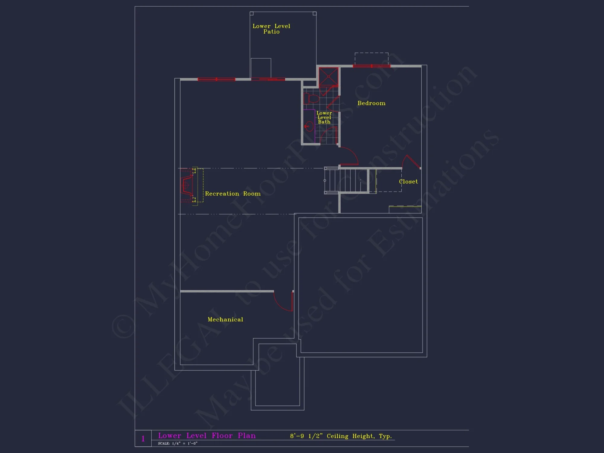 Elegant house Blueprint with 4 Beds & 3 Baths – CAD Designs