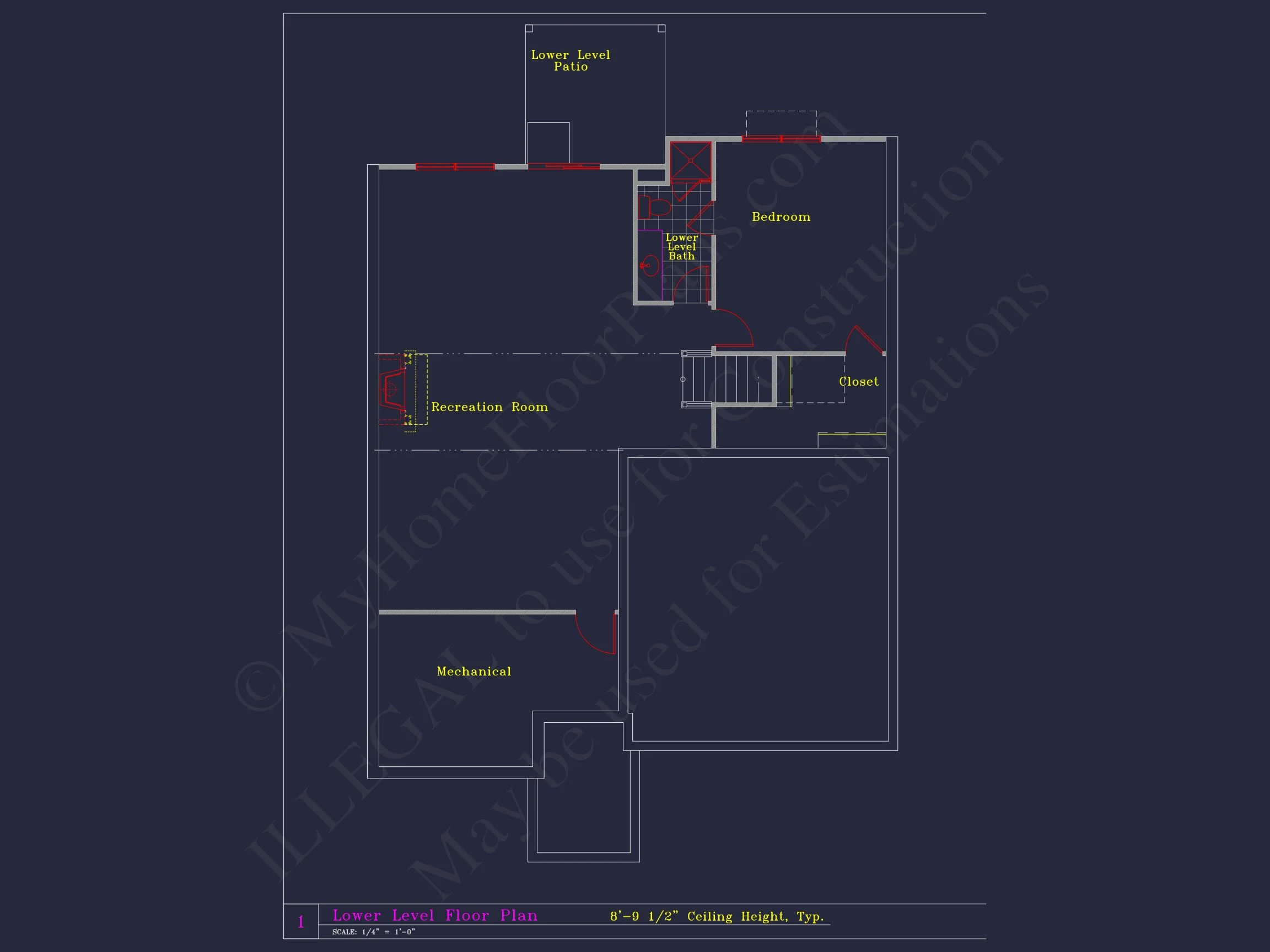 8-1704C HOUSE PLAN - Elegant House Blueprint with 4 Beds & 3 Baths – CAD Designs 12 Elegant house Blueprint with 4 Beds & 3 Baths – CAD Designs