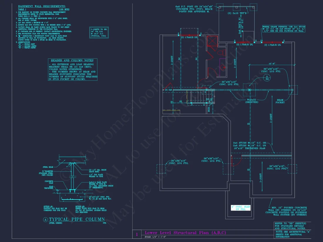 CAD Blueprint for 3-Story Designs