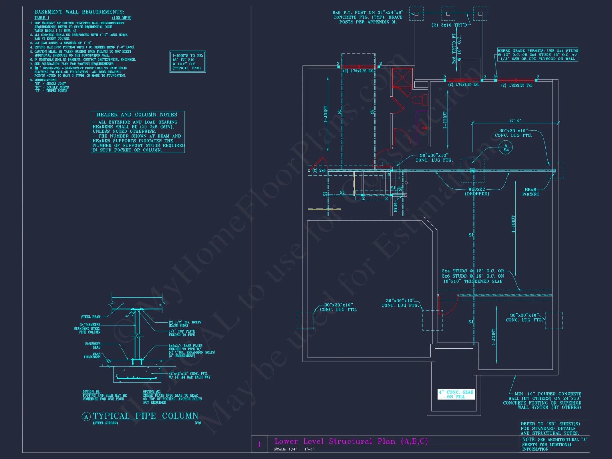 CAD Blueprint for 3-Story Designs