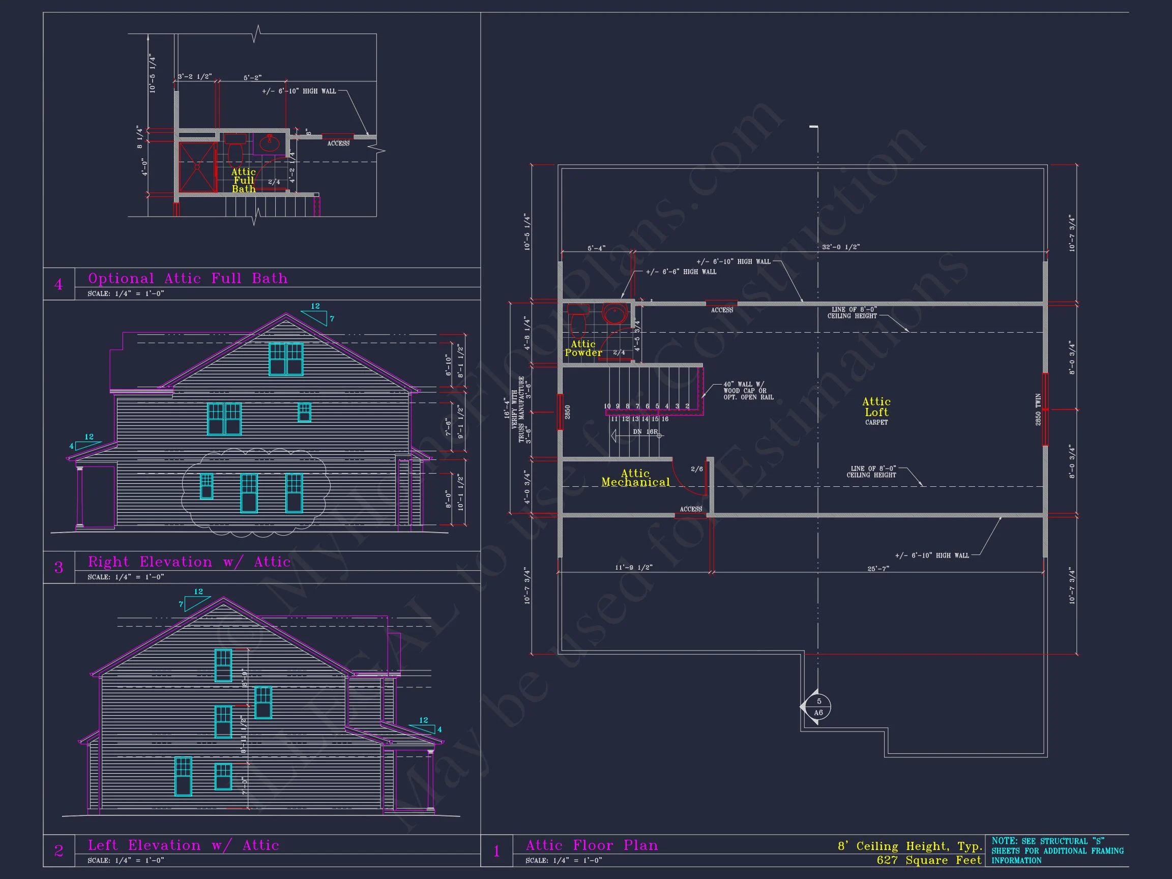 8-1704B HOUSE PLAN - Custom Architectural House Plan | CAD Blueprint for 3-Story Designs 24 Custom Architectural house Plan