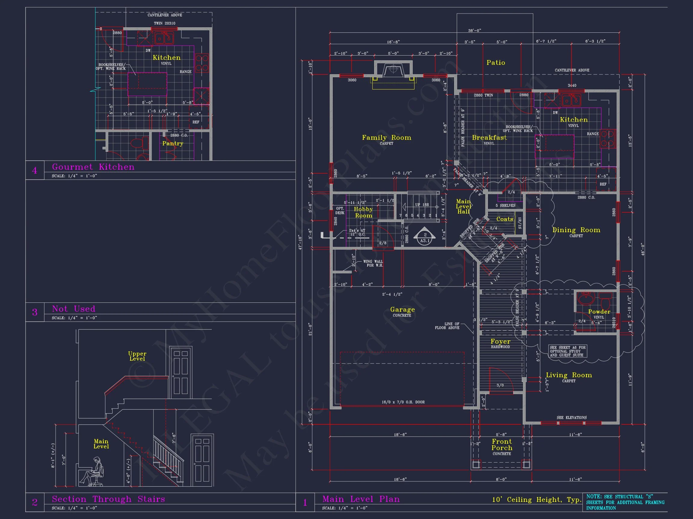 8-1704B HOUSE PLAN - Custom Architectural House Plan | CAD Blueprint for 3-Story Designs 21 CAD Blueprint for 3-Story Designs