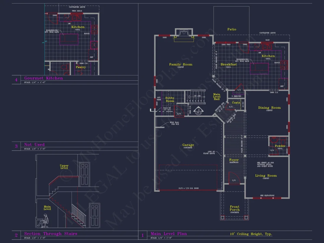 CAD Blueprint for 3-Story Designs