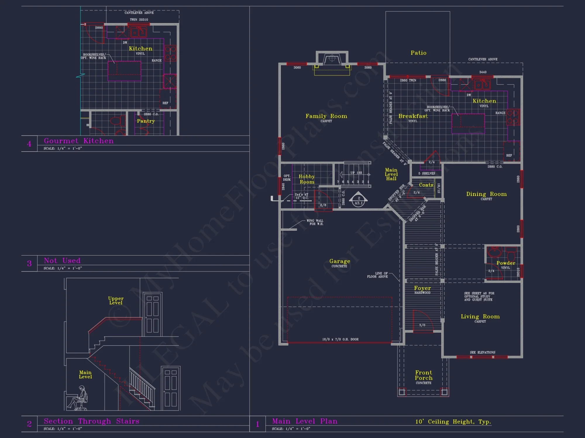 CAD Blueprint for 3-Story Designs