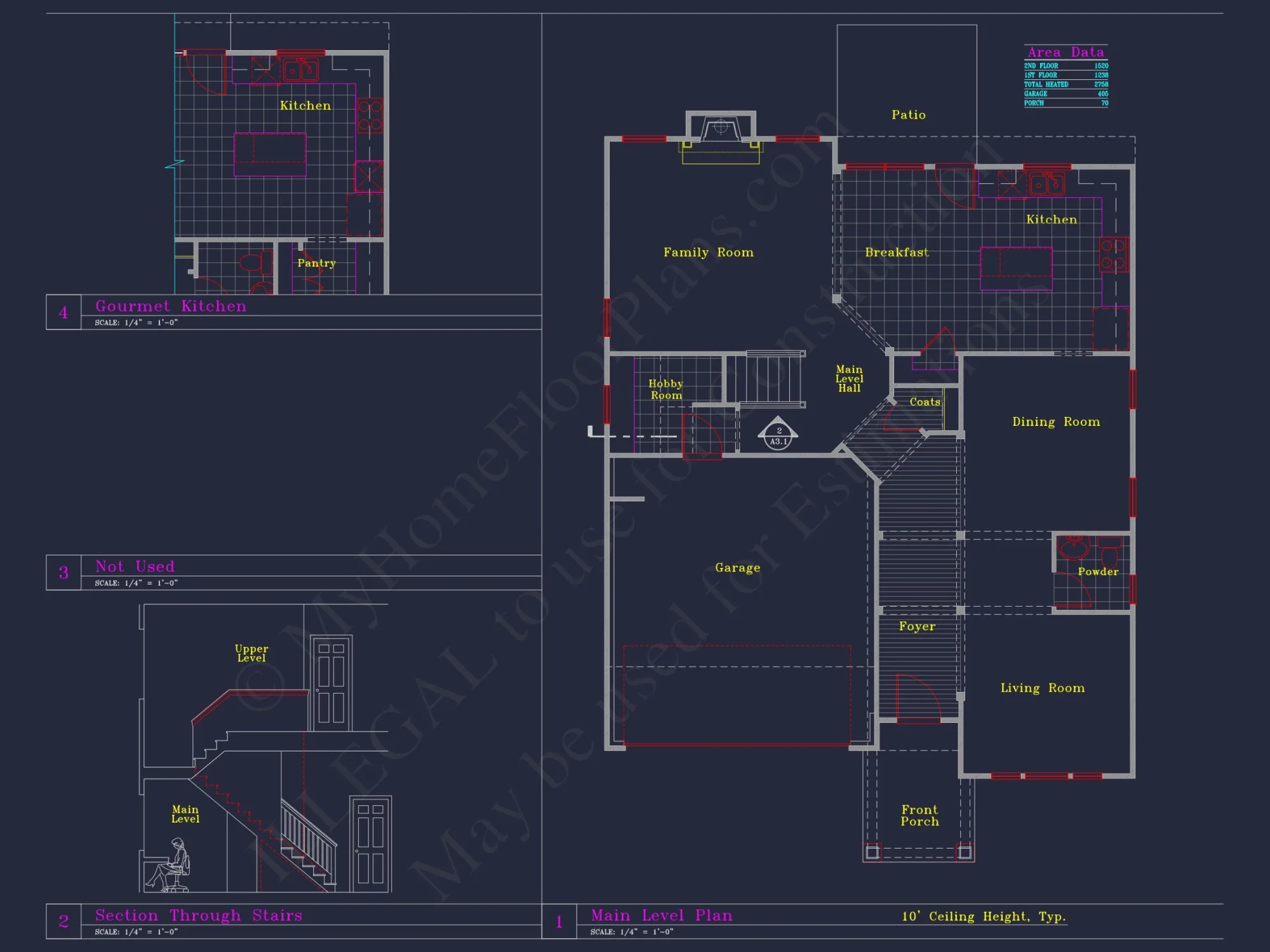 CAD Blueprint for 3-Story Designs