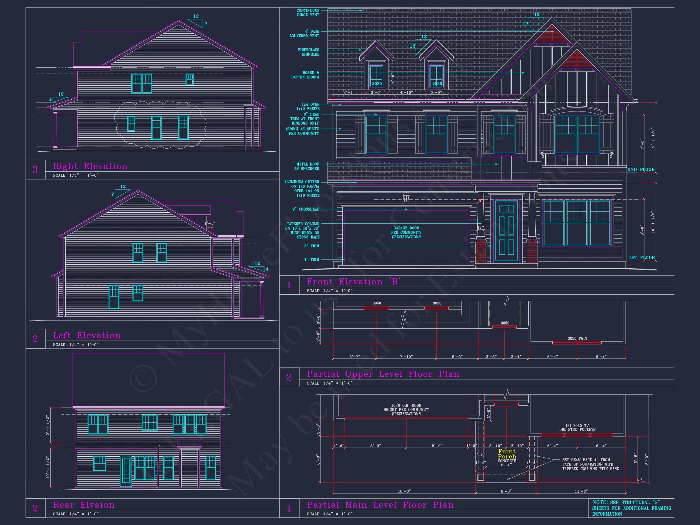 8-1704B HOUSE PLAN - Custom Architectural House Plan | CAD Blueprint for 3-Story Designs 8 Custom Architectural house Plan
