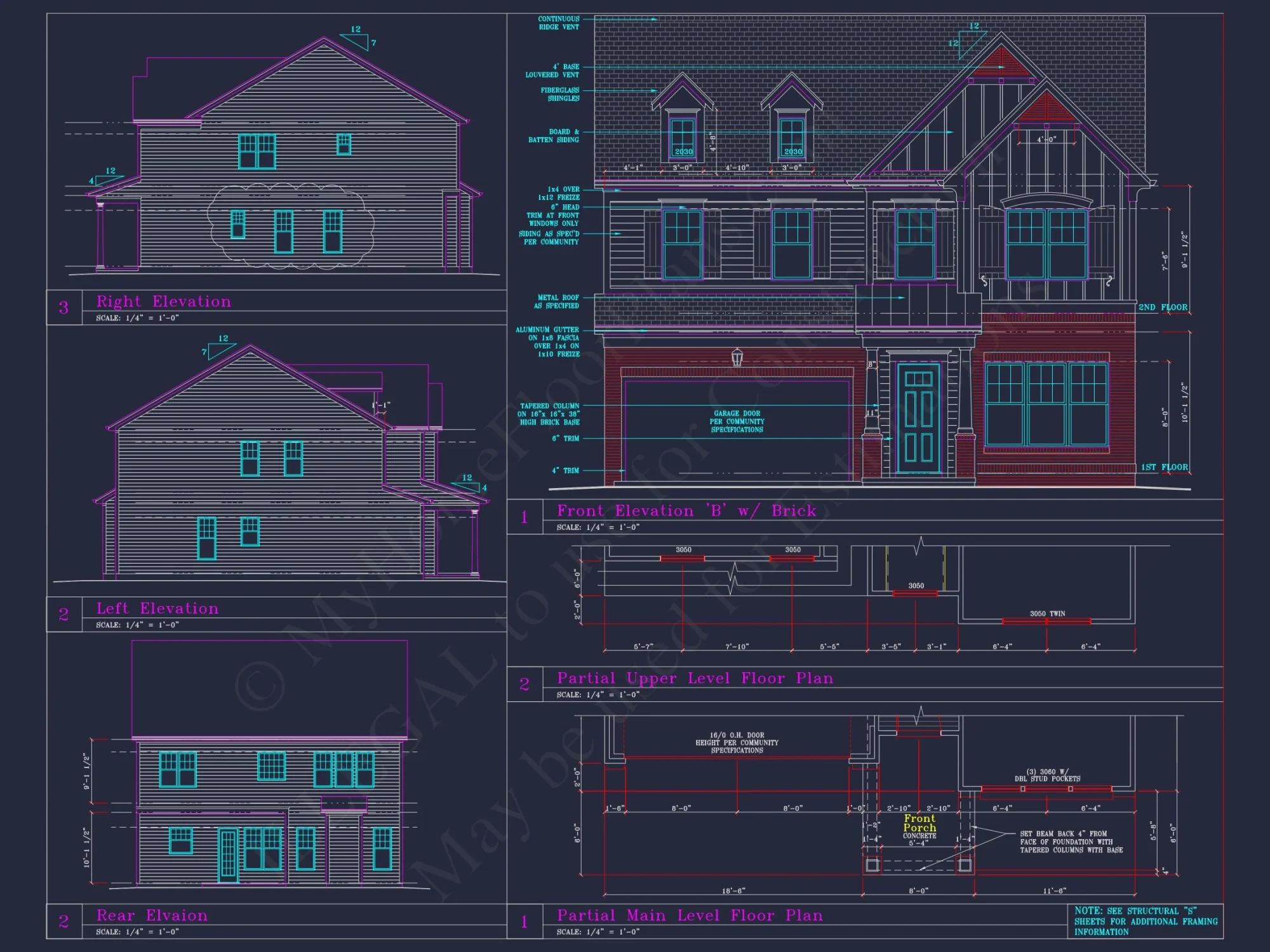 CAD Blueprint for 3-Story Designs
