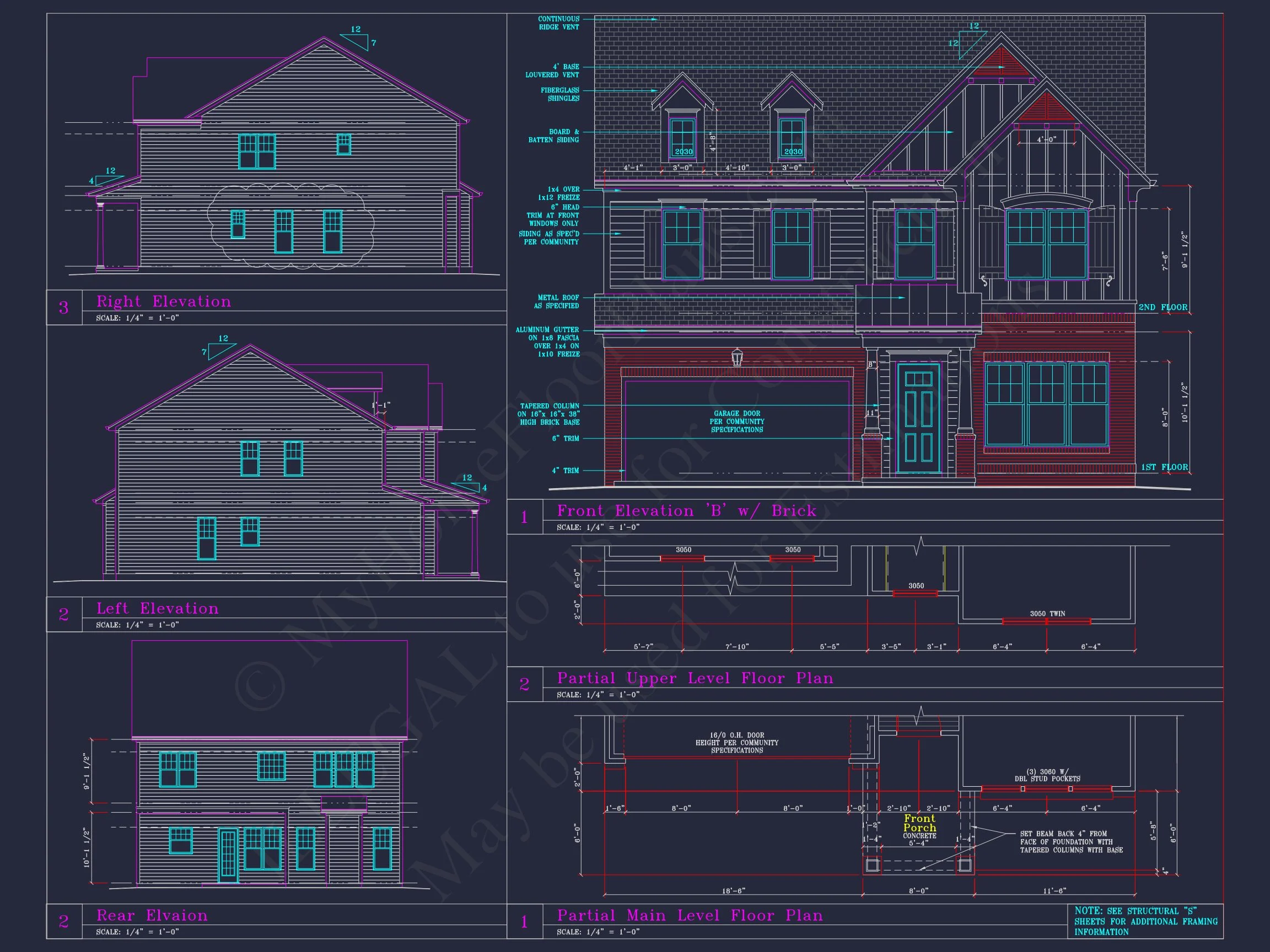 8-1704B HOUSE PLAN - Custom Architectural House Plan | CAD Blueprint for 3-Story Designs 7 CAD Blueprint for 3-Story Designs