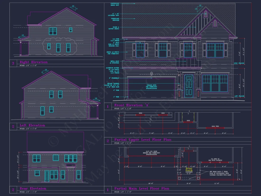 CAD Blueprint for 3-Story Designs