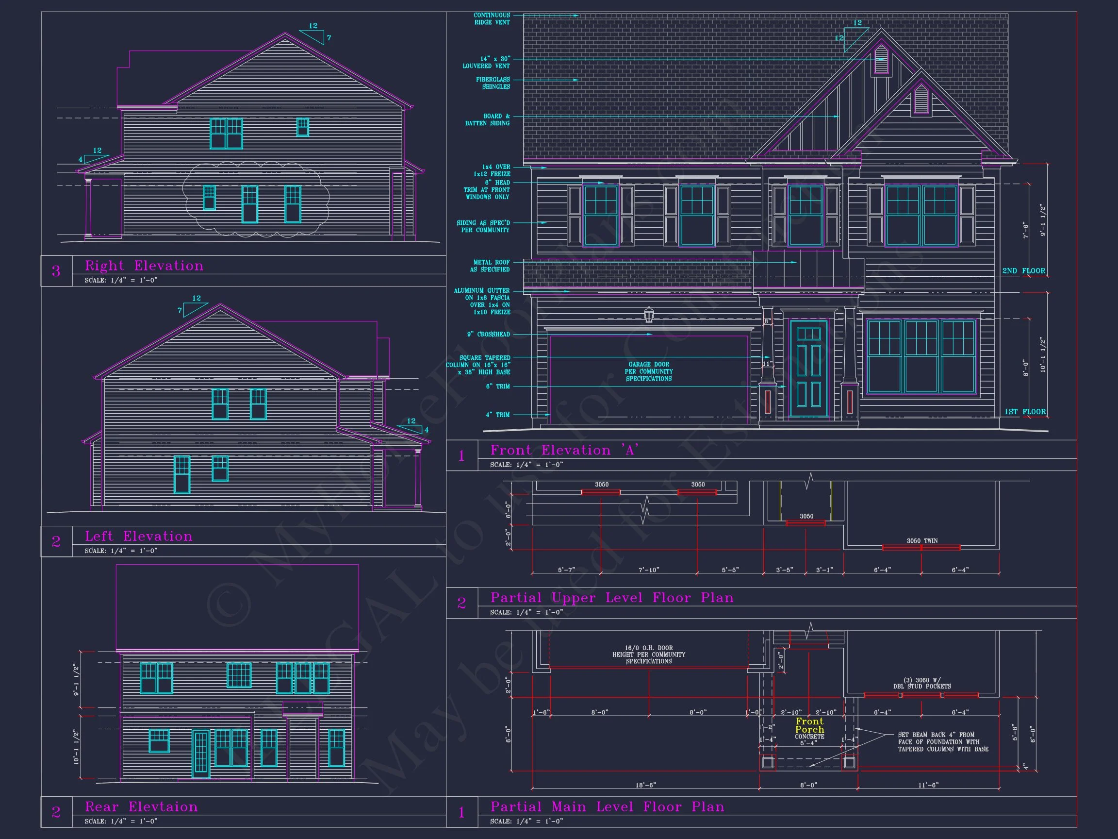 8-1704B HOUSE PLAN - Custom Architectural House Plan | CAD Blueprint for 3-Story Designs 5 CAD Blueprint for 3-Story Designs
