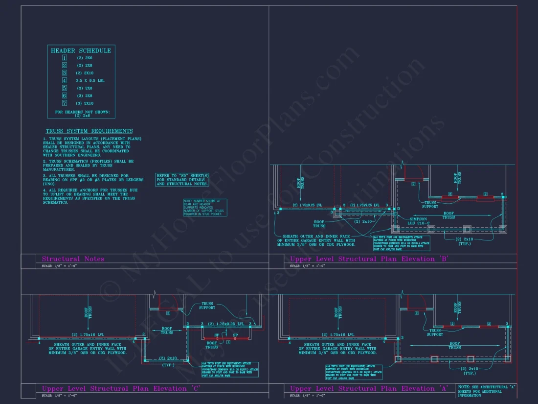 Spacious house Plan with 4 Elevations and 1.5 Story Designs