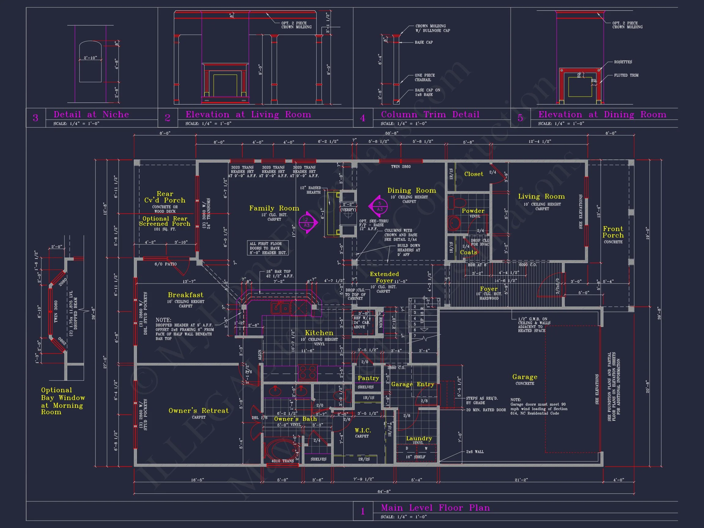 Spacious house Plan with 4 Elevations and 1.5 Story Designs