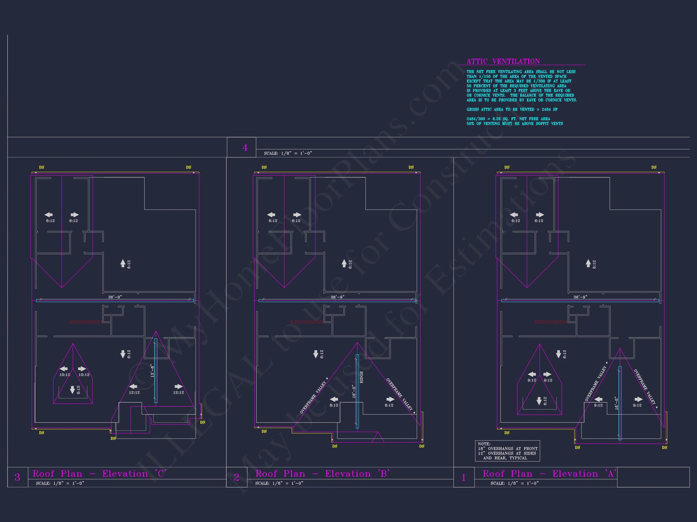 Spacious house Plan with 4 Elevations and 1.5 Story Designs