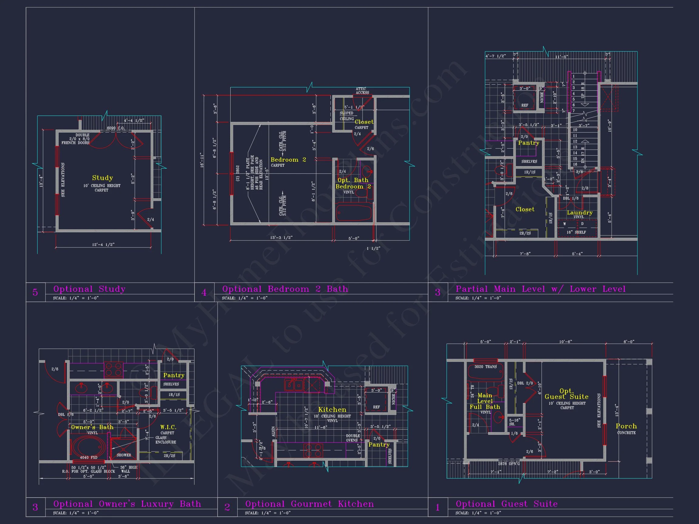 Spacious house Plan with 4 Elevations and 1.5 Story Designs