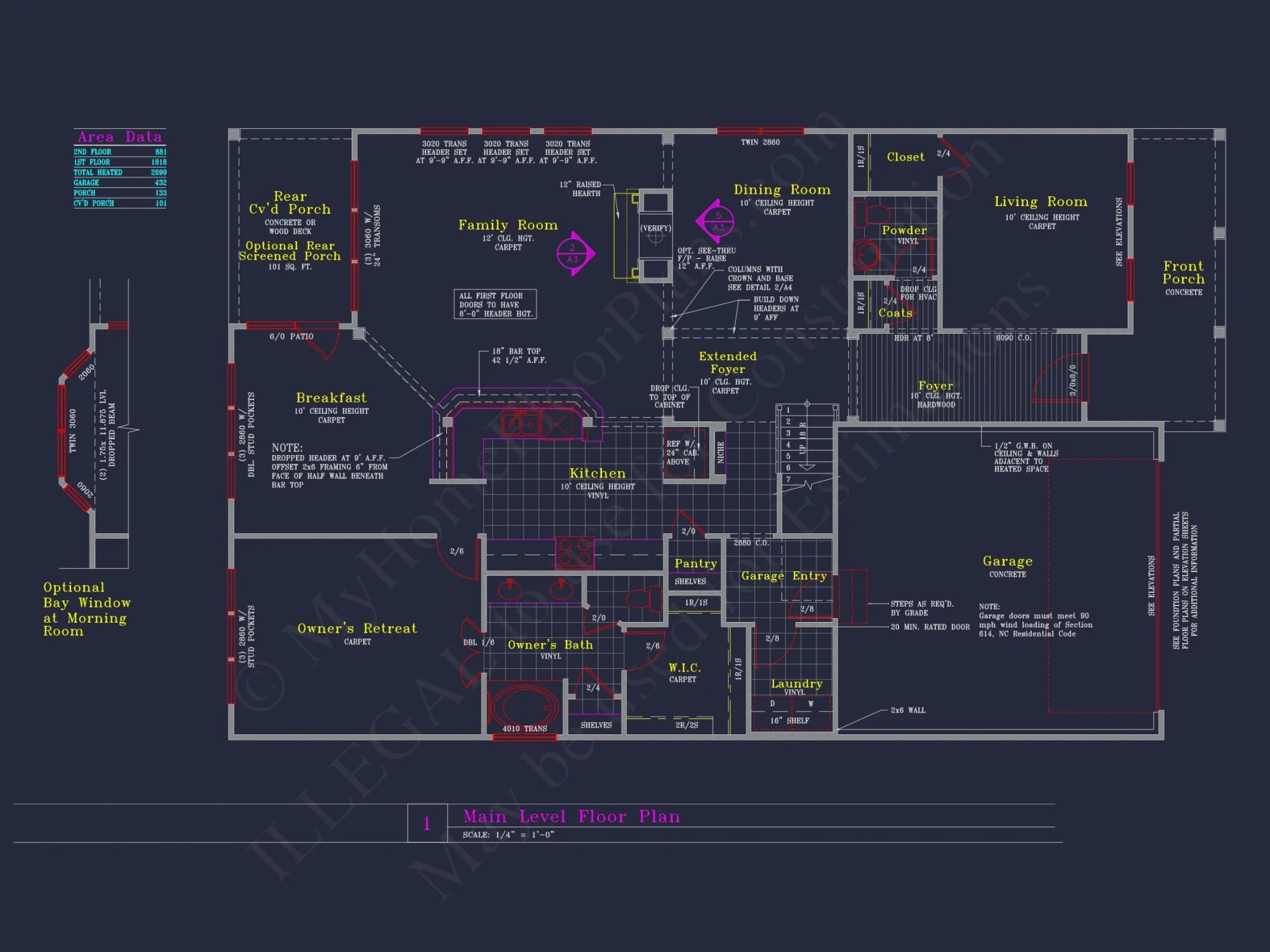 Spacious house Plan with 4 Elevations and 1.5 Story Designs