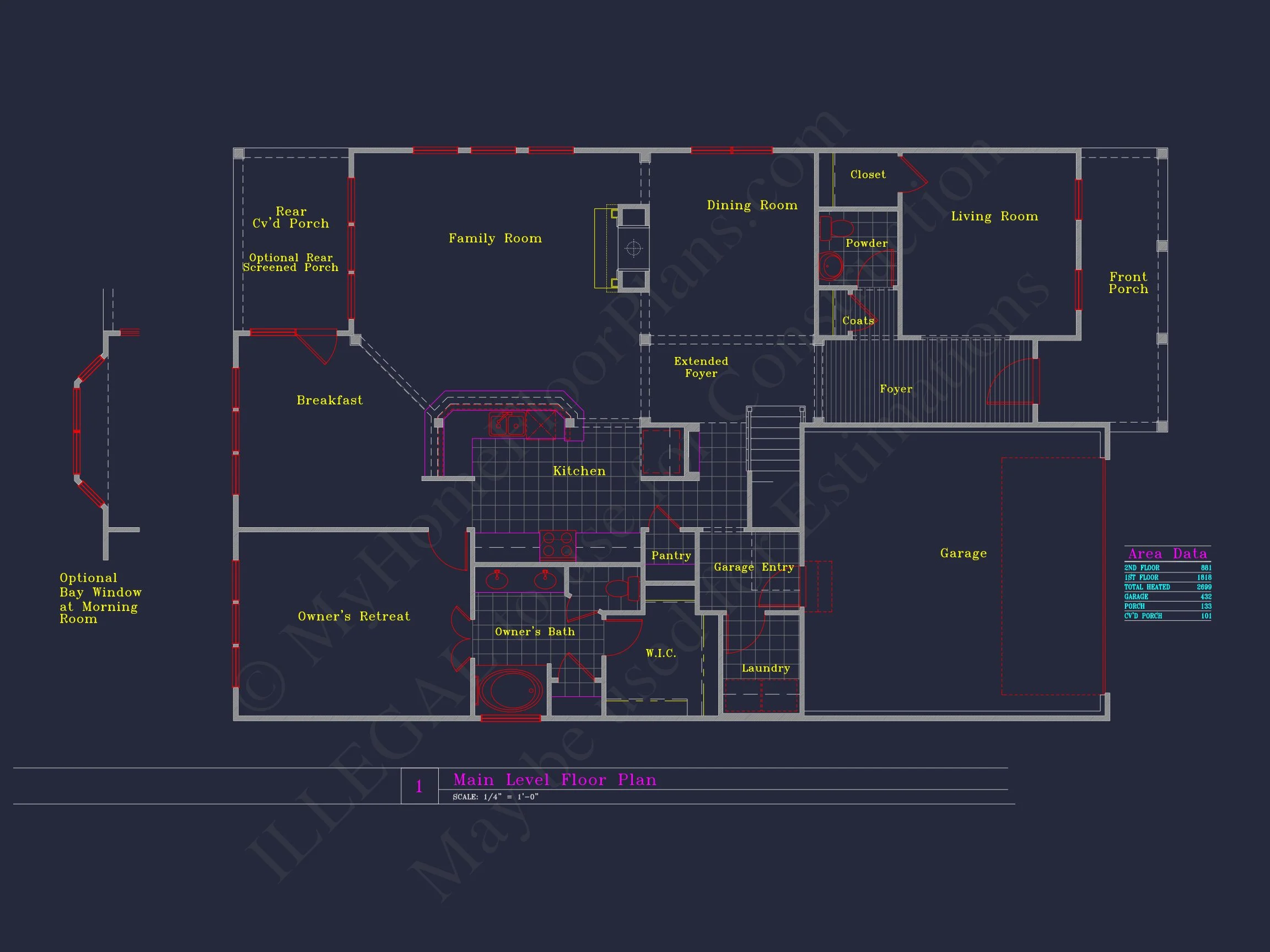 Spacious house Plan with 4 Elevations and 1.5 Story Designs