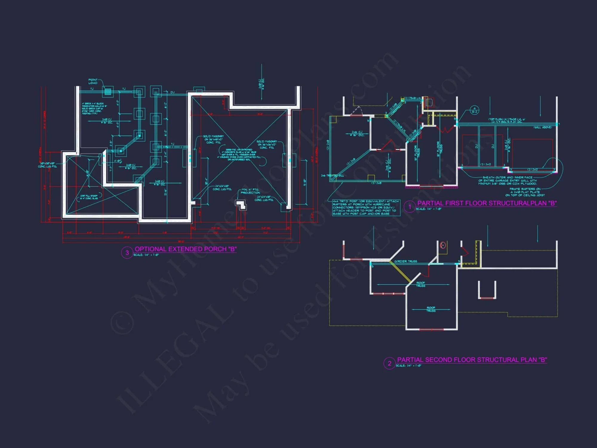 Craftsman house Plan with 2 Stories, 4 Bedrooms, and CAD Designs