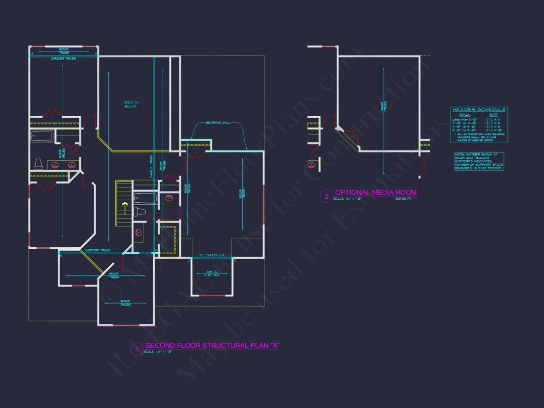 Craftsman house Plan with 2 Stories, 4 Bedrooms, and CAD Designs