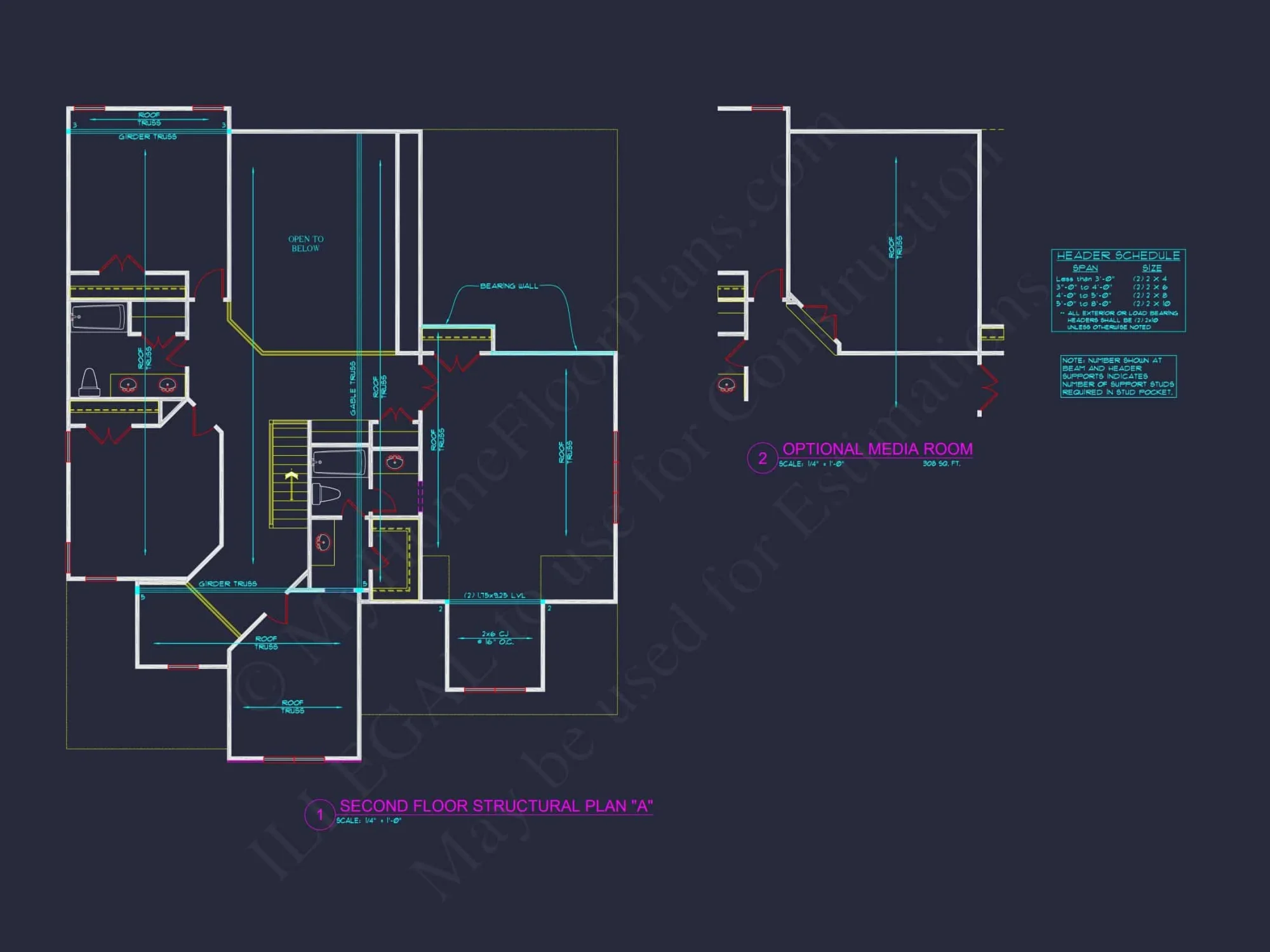 Craftsman house Plan with 2 Stories, 4 Bedrooms, and CAD Designs