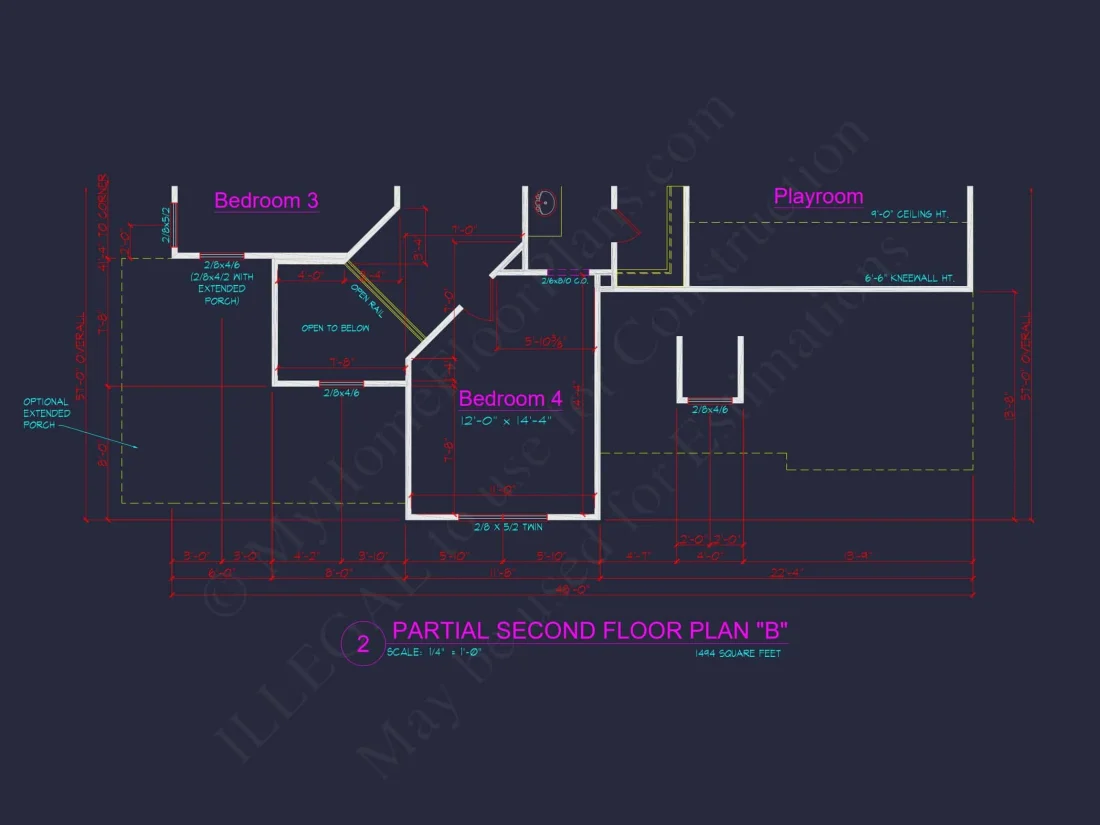 Craftsman house Plan with 2 Stories, 4 Bedrooms, and CAD Designs