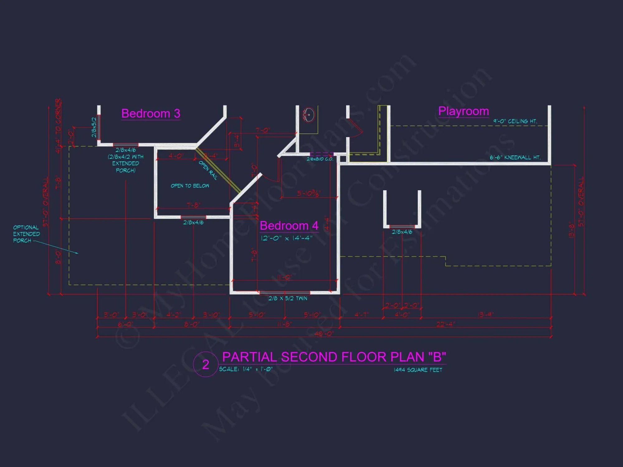 Craftsman house Plan with 2 Stories, 4 Bedrooms, and CAD Designs