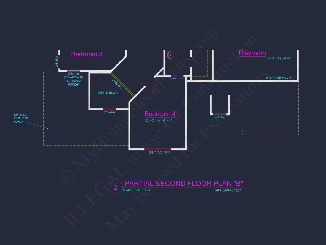 Craftsman house Plan with 2 Stories, 4 Bedrooms, and CAD Designs