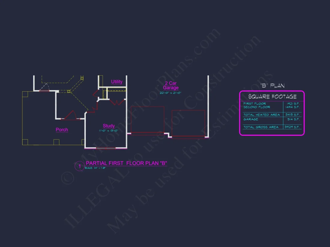 Craftsman house Plan with 2 Stories, 4 Bedrooms, and CAD Designs