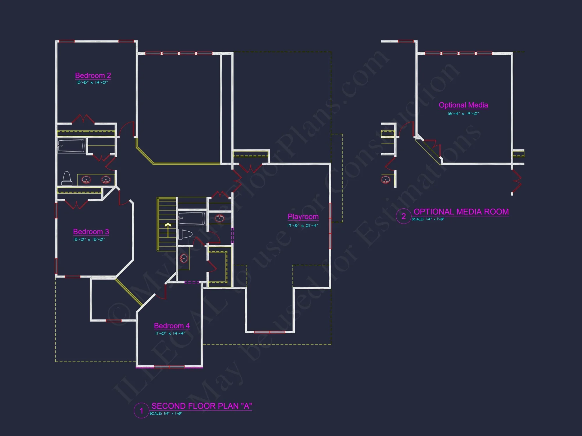 Craftsman house Plan with 2 Stories, 4 Bedrooms, and CAD Designs