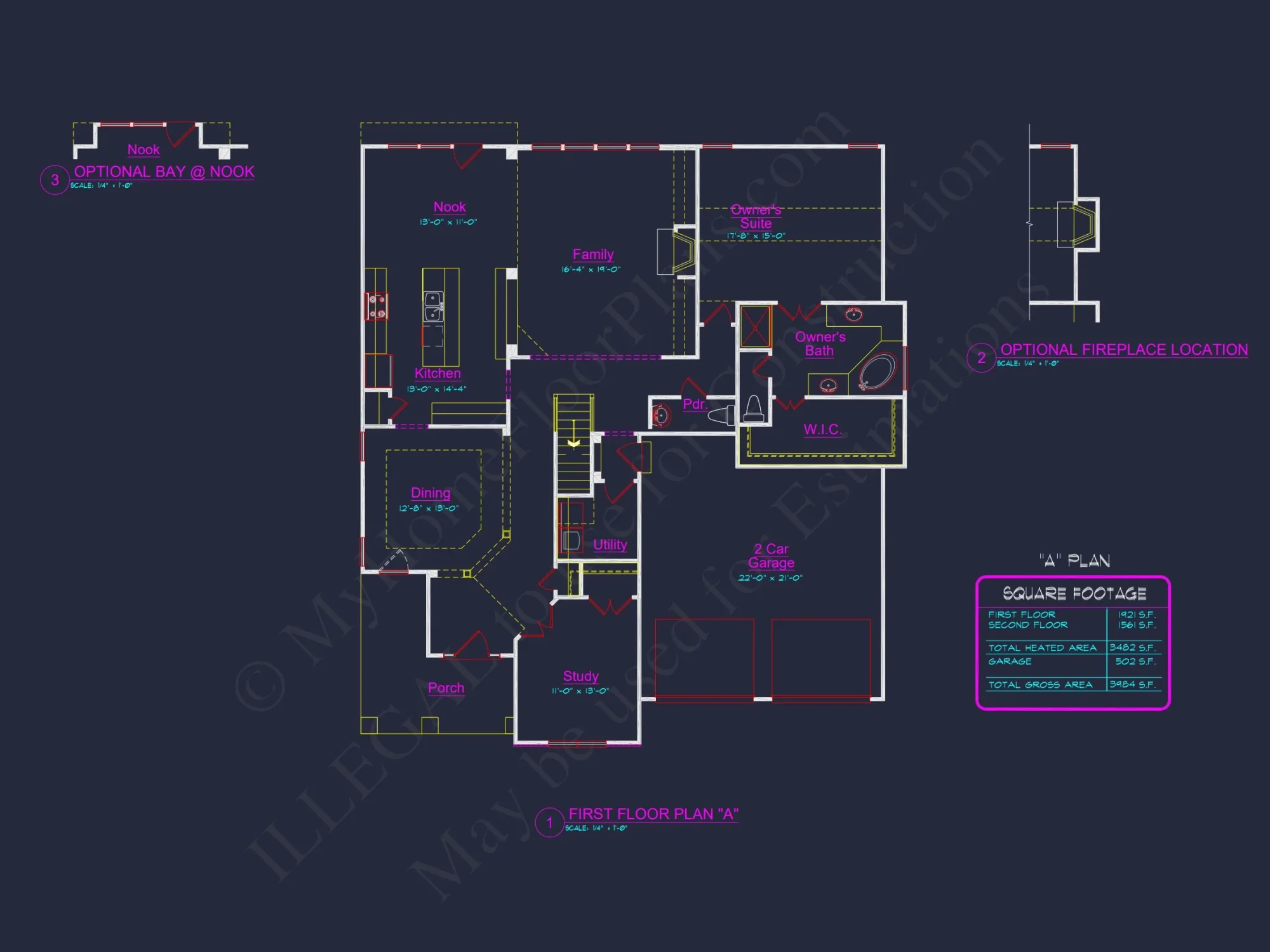 Craftsman house Plan with 2 Stories, 4 Bedrooms, and CAD Designs
