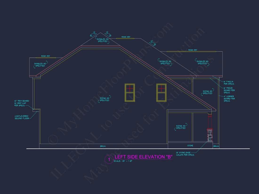 Craftsman house Plan with 2 Stories, 4 Bedrooms, and CAD Designs
