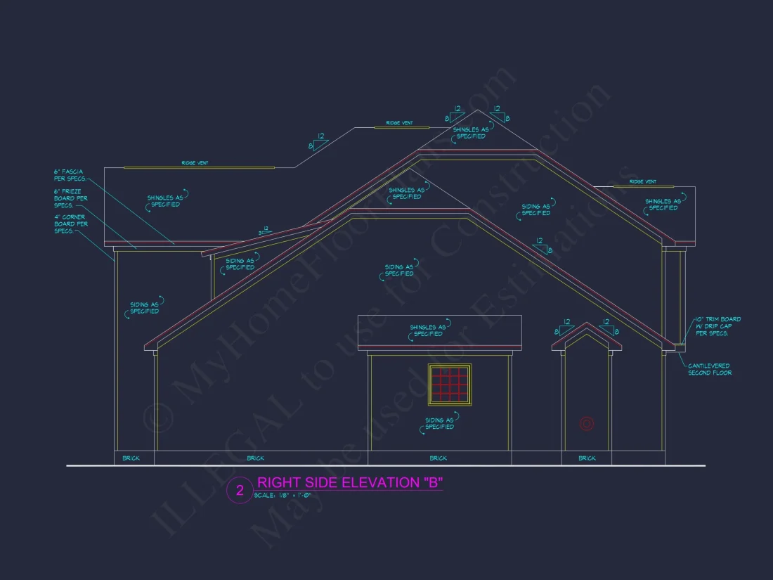 Craftsman house Plan with 2 Stories, 4 Bedrooms, and CAD Designs