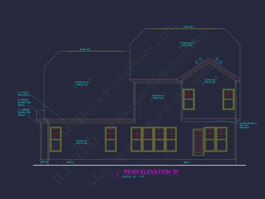 Craftsman house Plan with 2 Stories, 4 Bedrooms, and CAD Designs