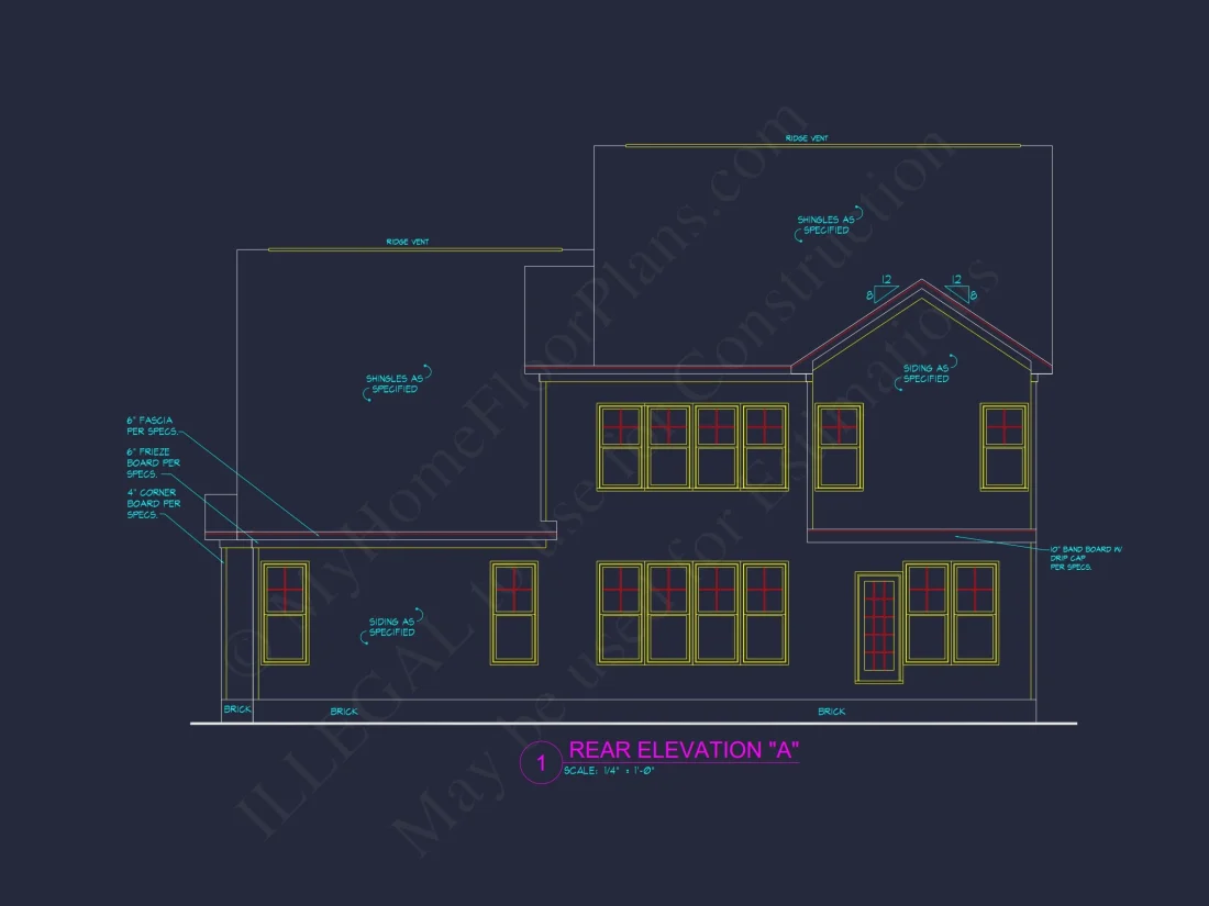 Craftsman house Plan with 2 Stories, 4 Bedrooms, and CAD Designs