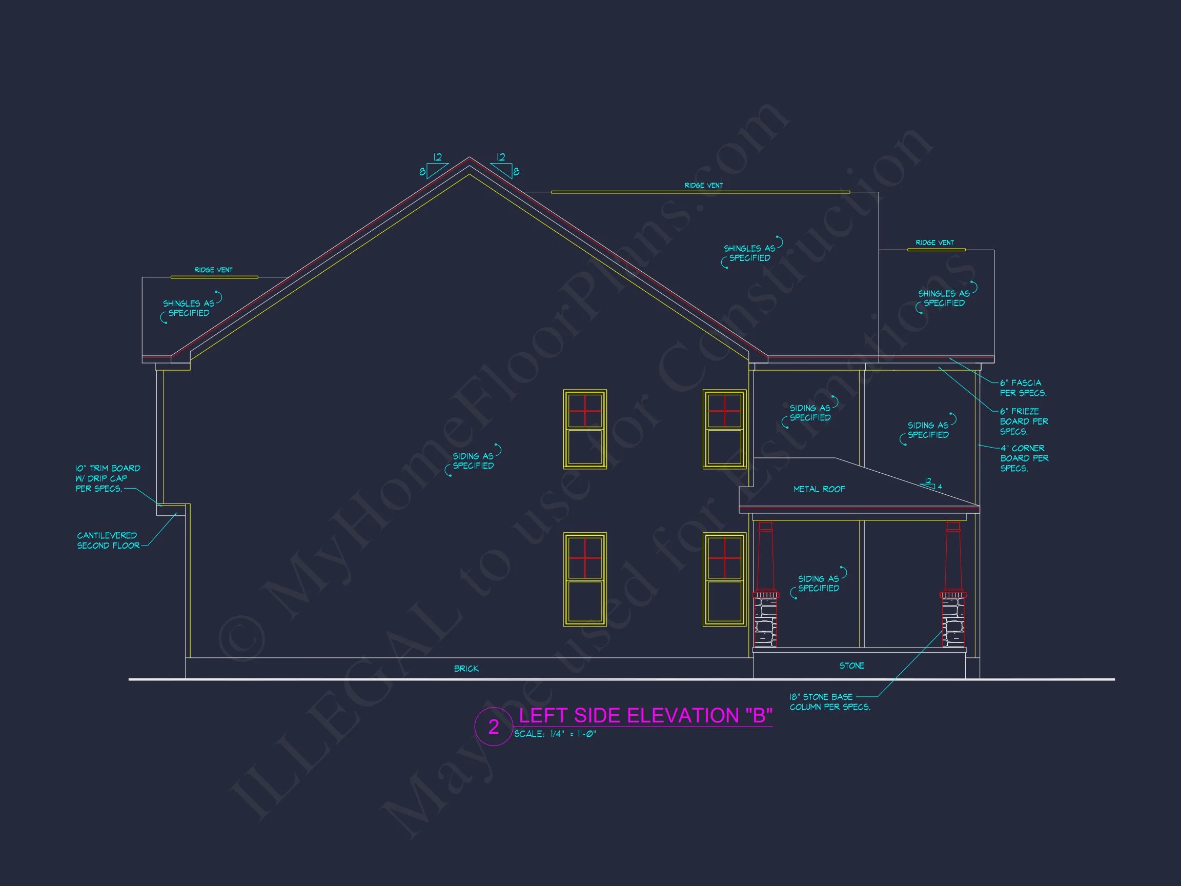 8-1693 HOUSE PLAN - Craftsman House Plan with 2 Stories, 4 Bedrooms, and CAD Designs 6 Craftsman house Plan with 2 Stories, 4 Bedrooms, and CAD Designs