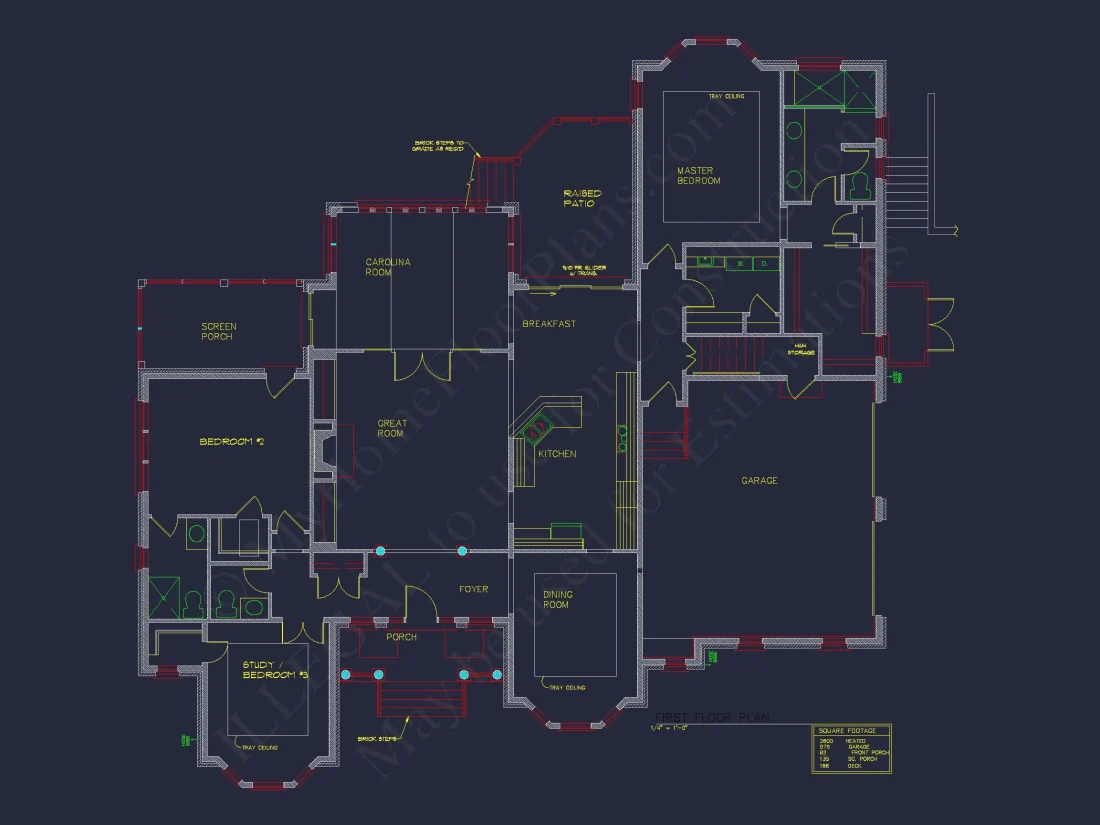 Elegant house Floor Plan with Detailed CAD Designs