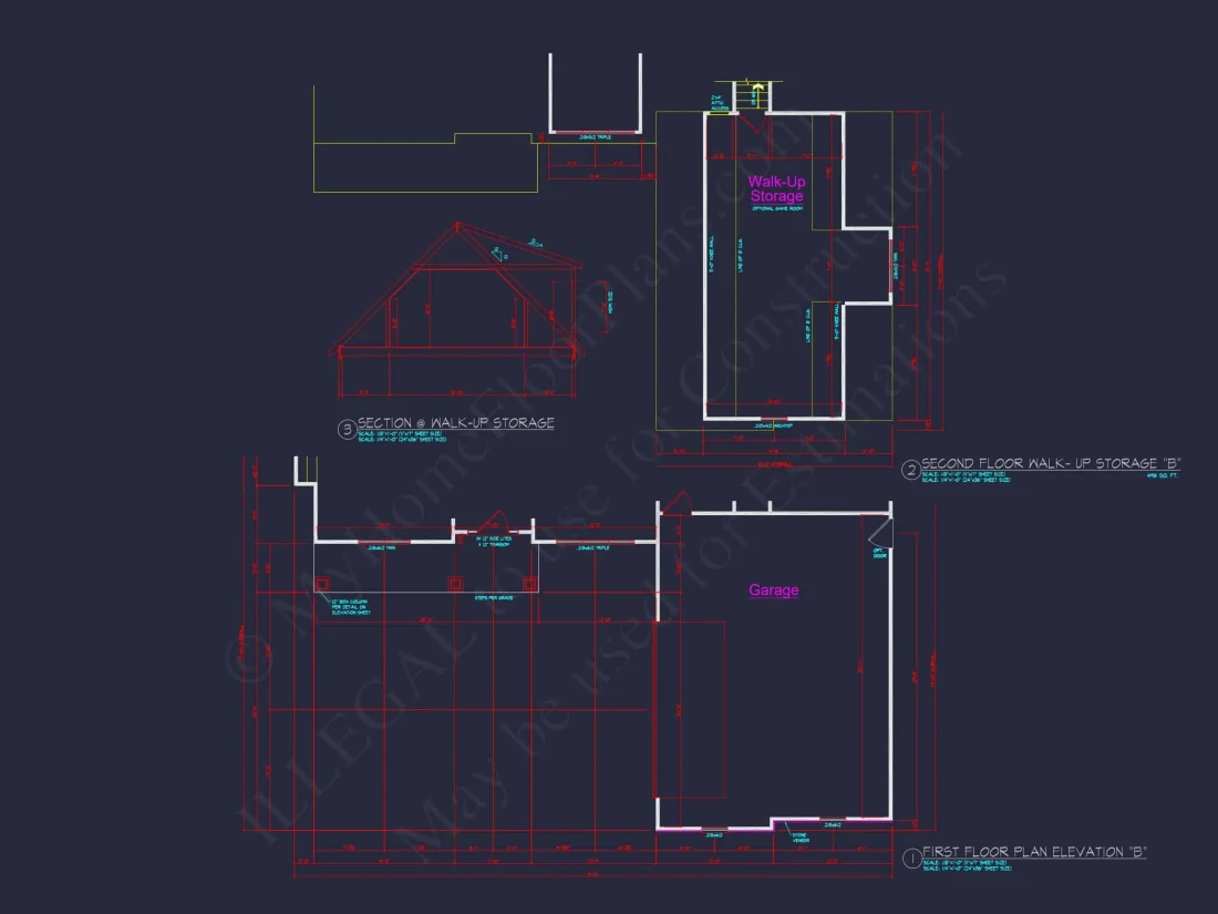 Craftsman house Floor Plan with 4 Bedrooms and 2-Car Garage