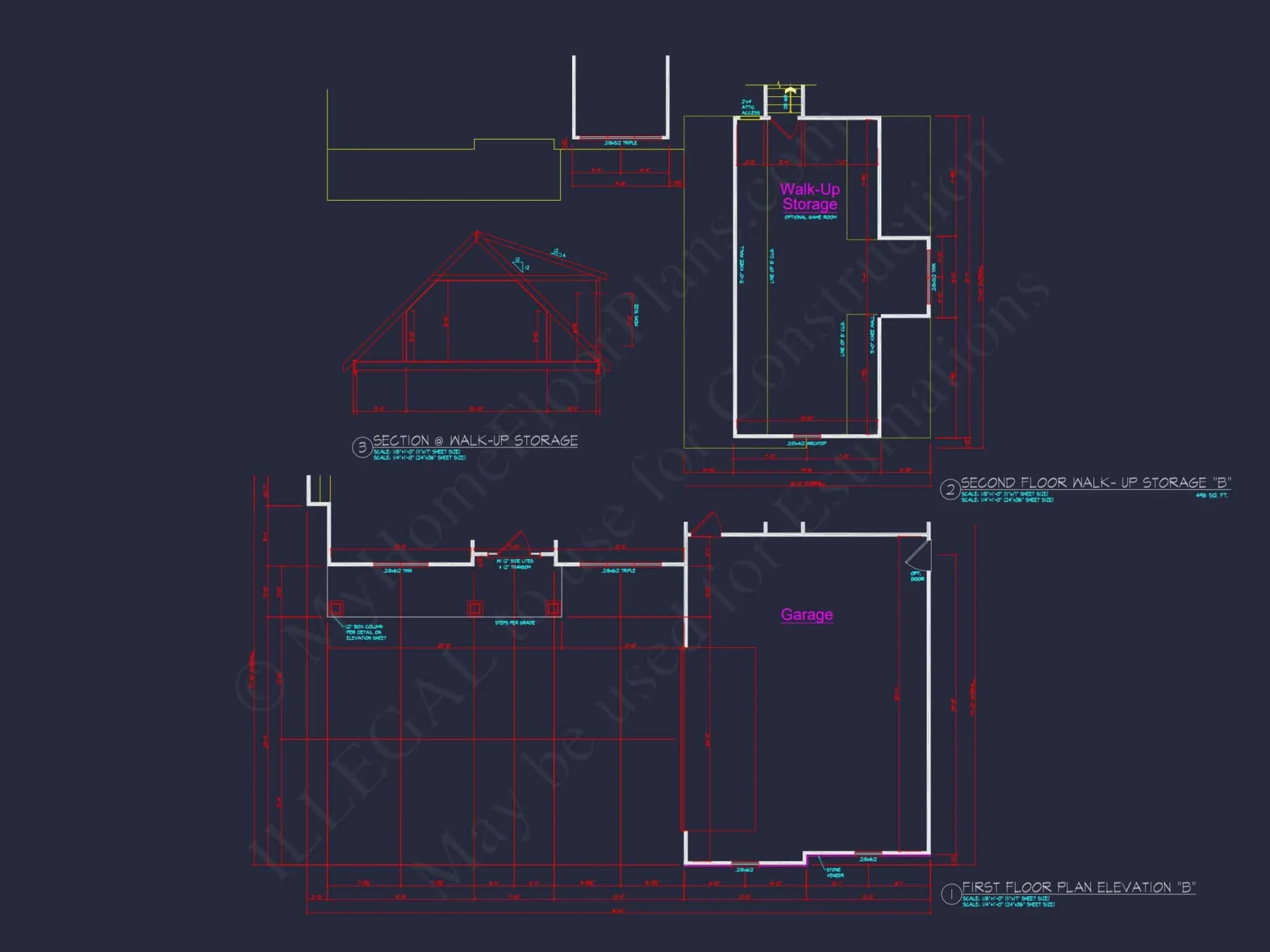 Craftsman house Floor Plan with 4 Bedrooms and 2-Car Garage